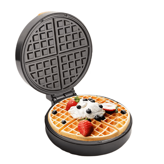 Oarana LV-551 Compact Round Electric Waffle Maker, Non‑Stick Plates